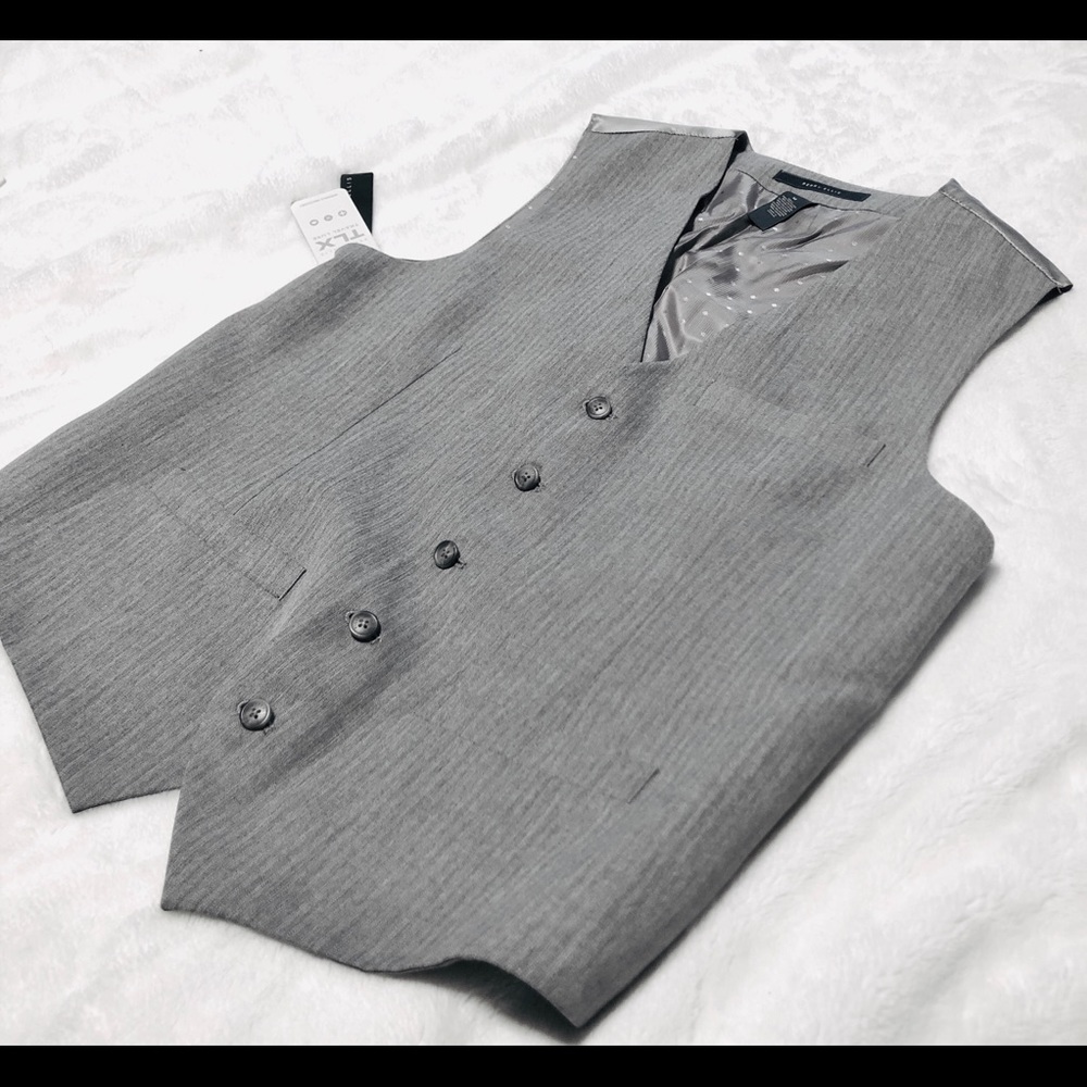New Perry Ellis Pinstriped Suit Vest Size M - Picture 2 of 8